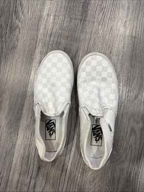 Vans women’s  White Checkerboard Slip-On Sneakers